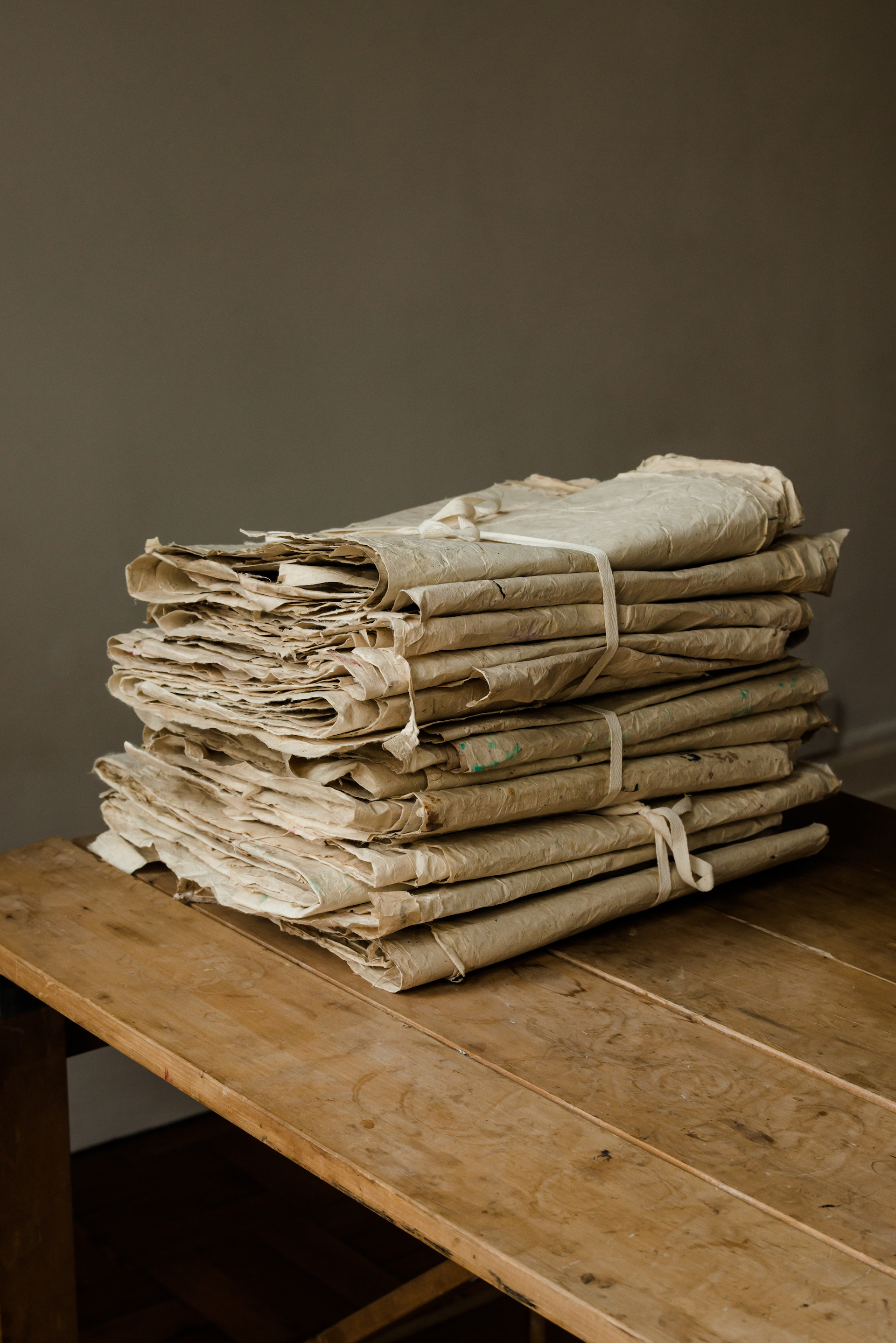 'Paper' samples, used by David Horan in his new collection for Béton Brut