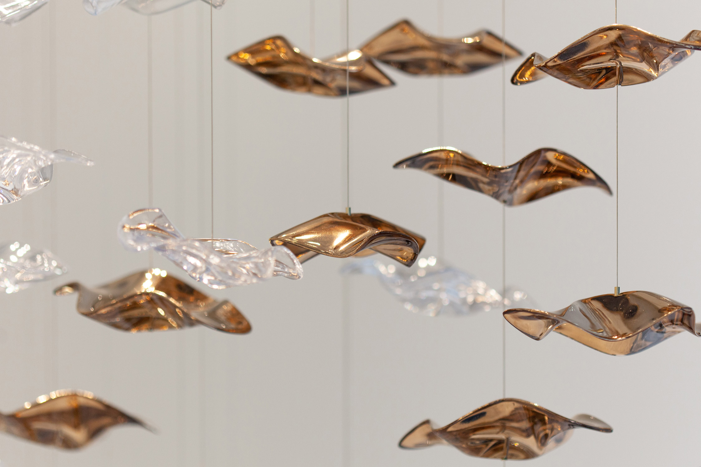 Clear crystal and gold plated "Sand & Sea" ripples