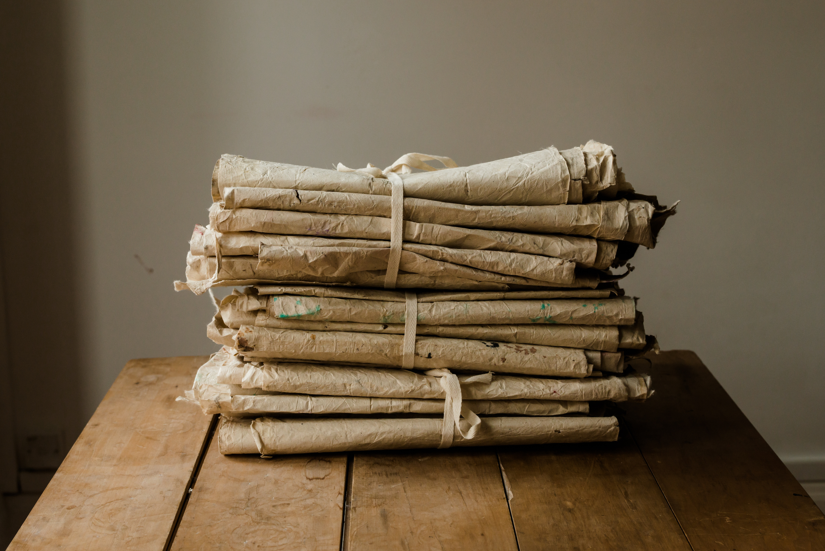 'Paper' samples, used by David Horan in his new collection for Béton Brut