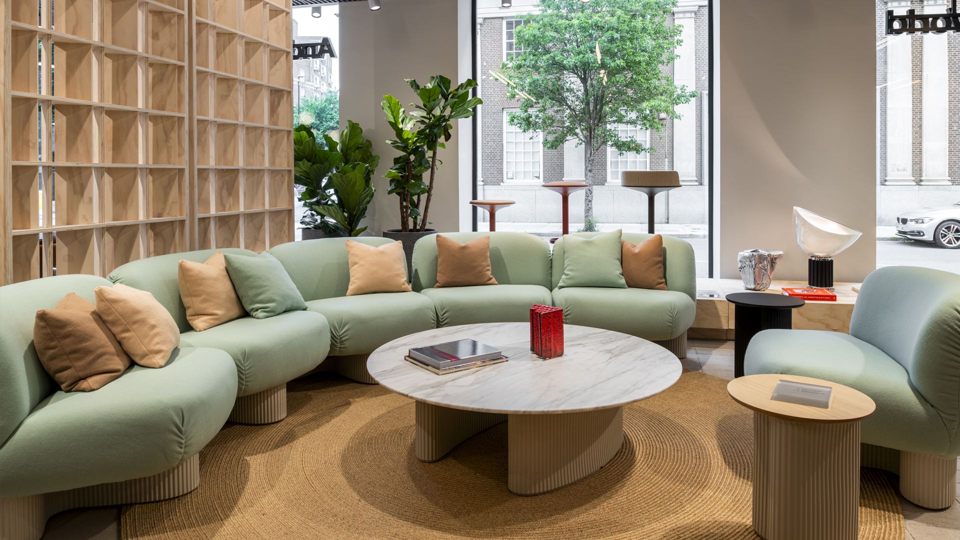 Andreu World Bolete sofa by Patricia Urquiola, made with BIO thermopolymer sustainable material.