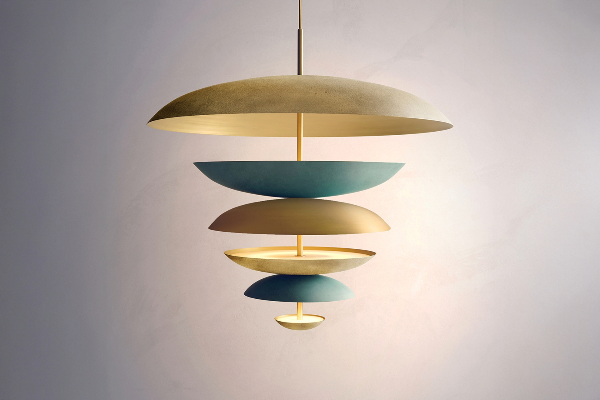 Verdigris and Sol chandelier