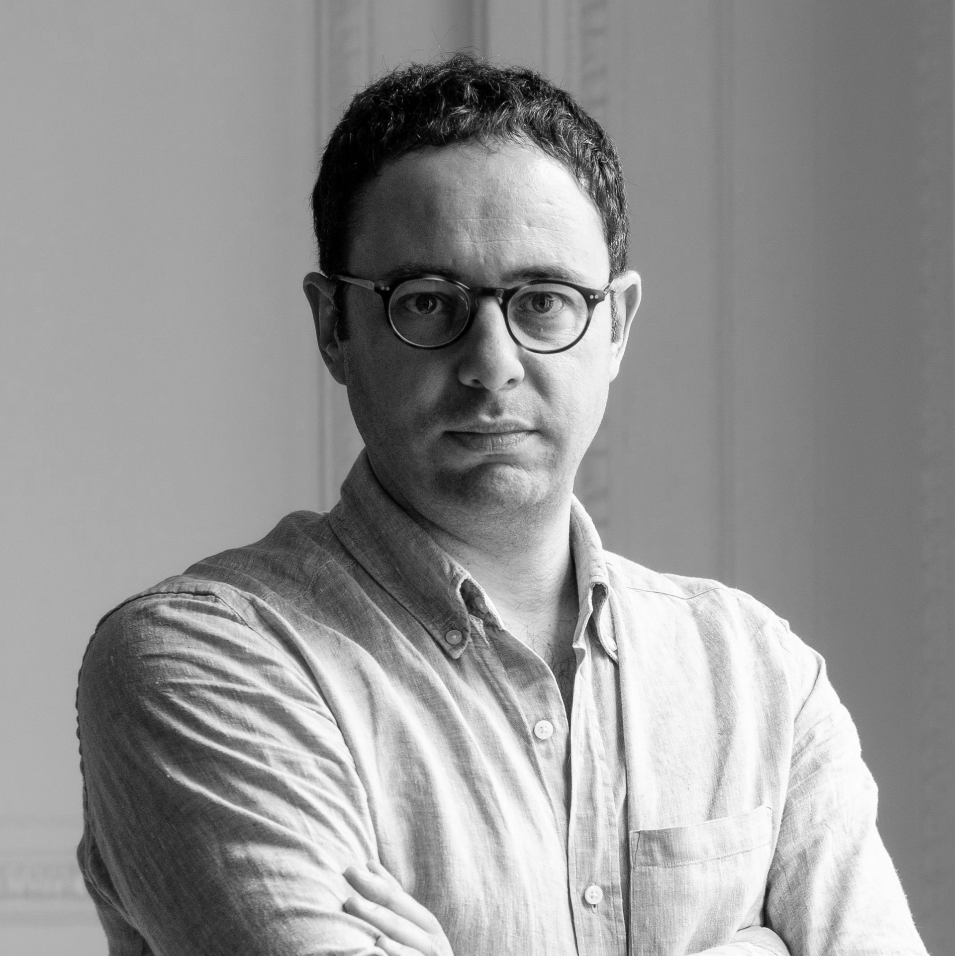 Black and white headshot of Ángel Sánchez (Gensler Europe)