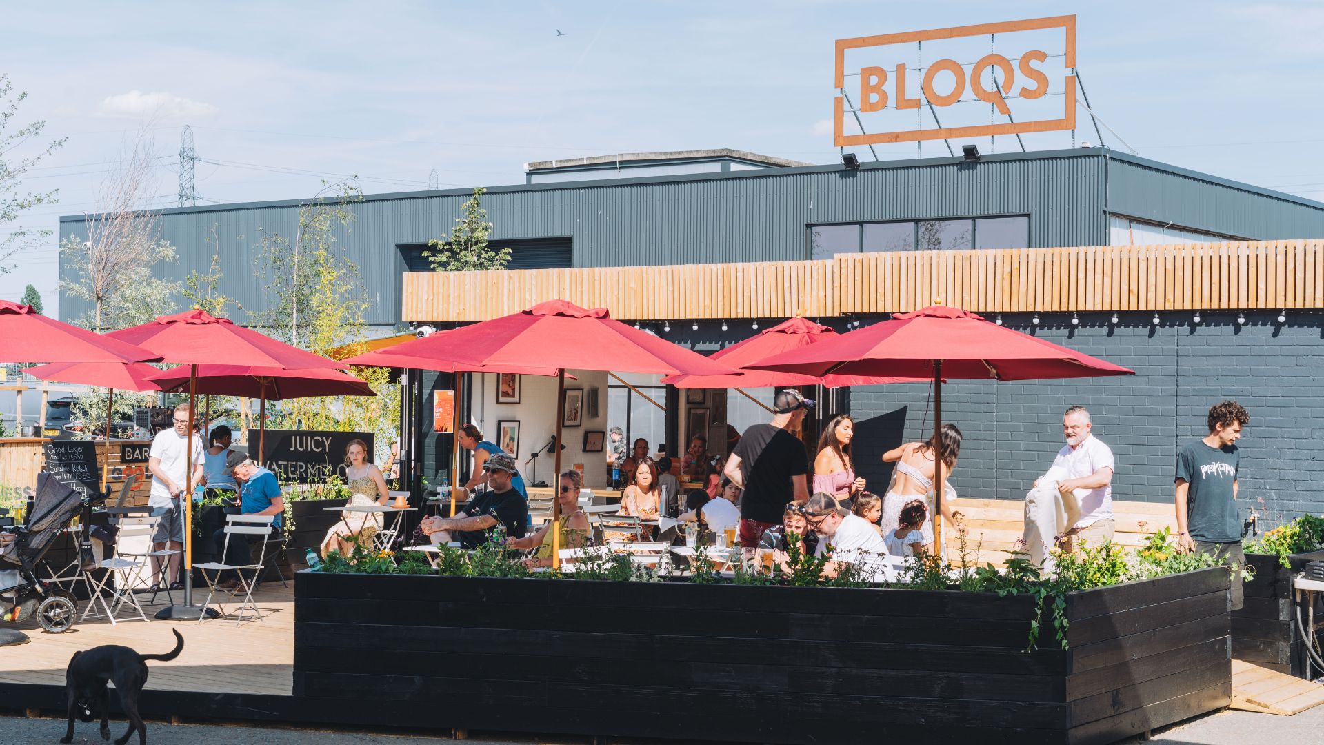 People Sitting Outside BLOQS Kitchen