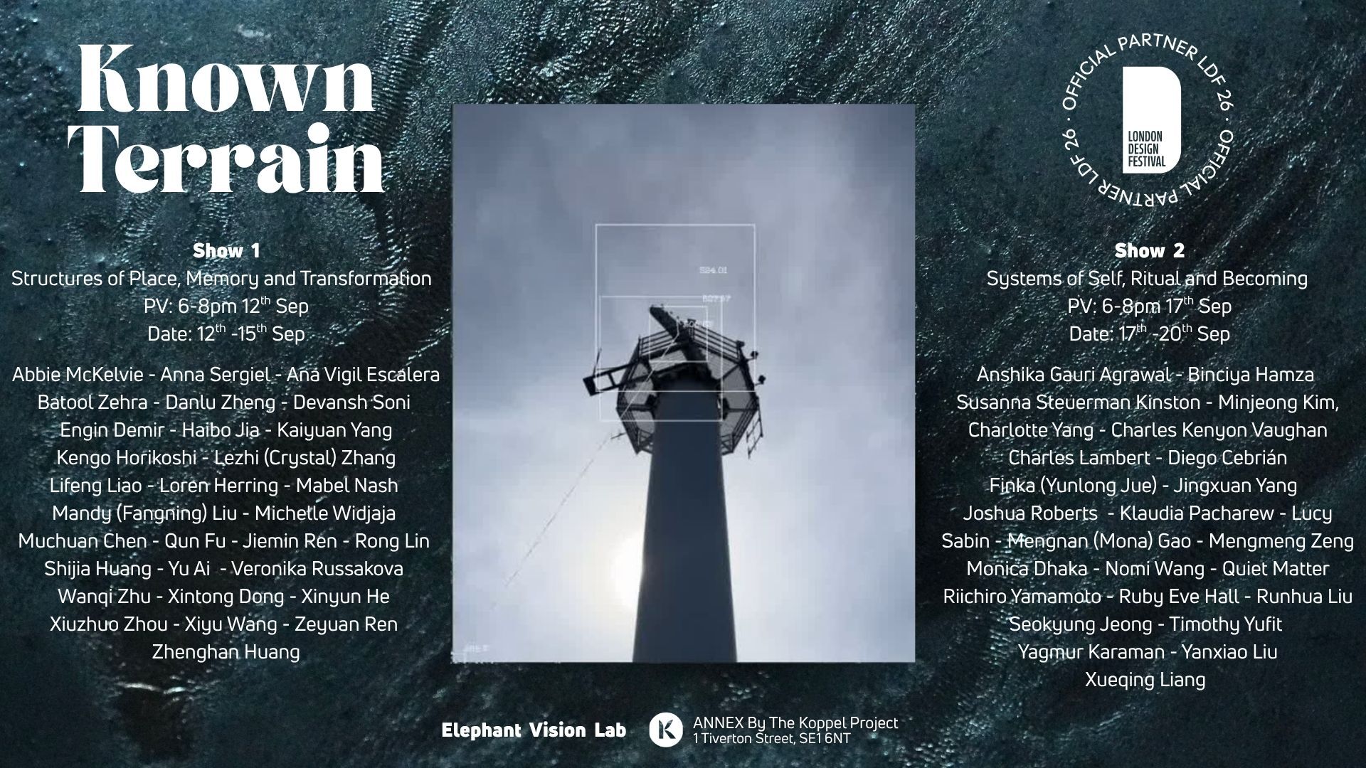 Exhibition Poster with a list of artists names 