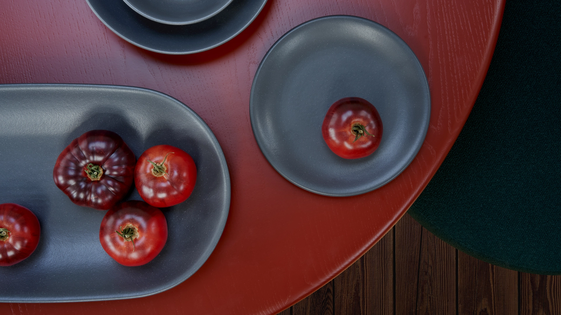 Monoware's ceramic pieces shown on Fred Rigby's signature Raindrop tables for London Design Festival 2023.