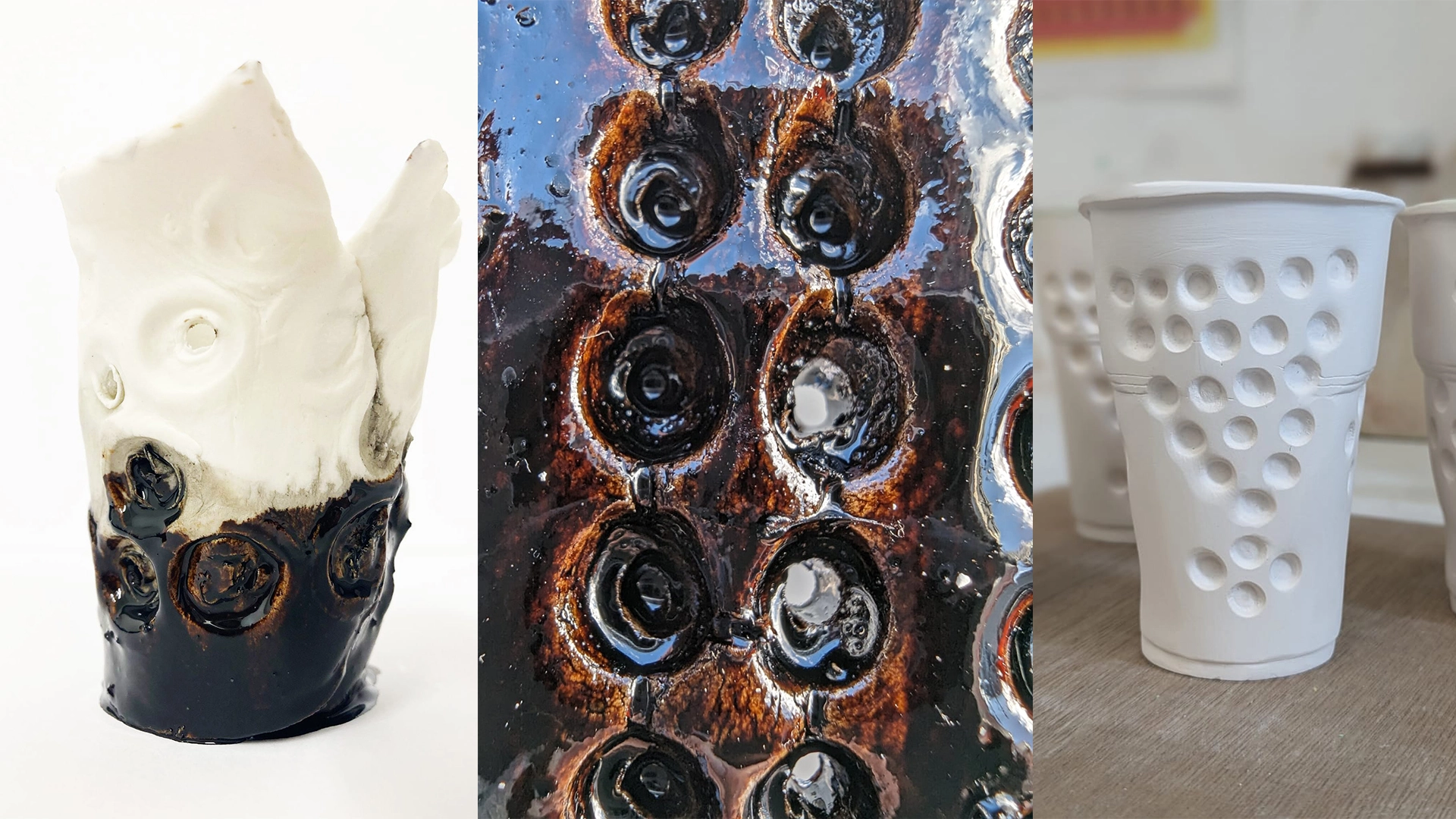 Cast Porcelain water cups decorated with Kitran oil