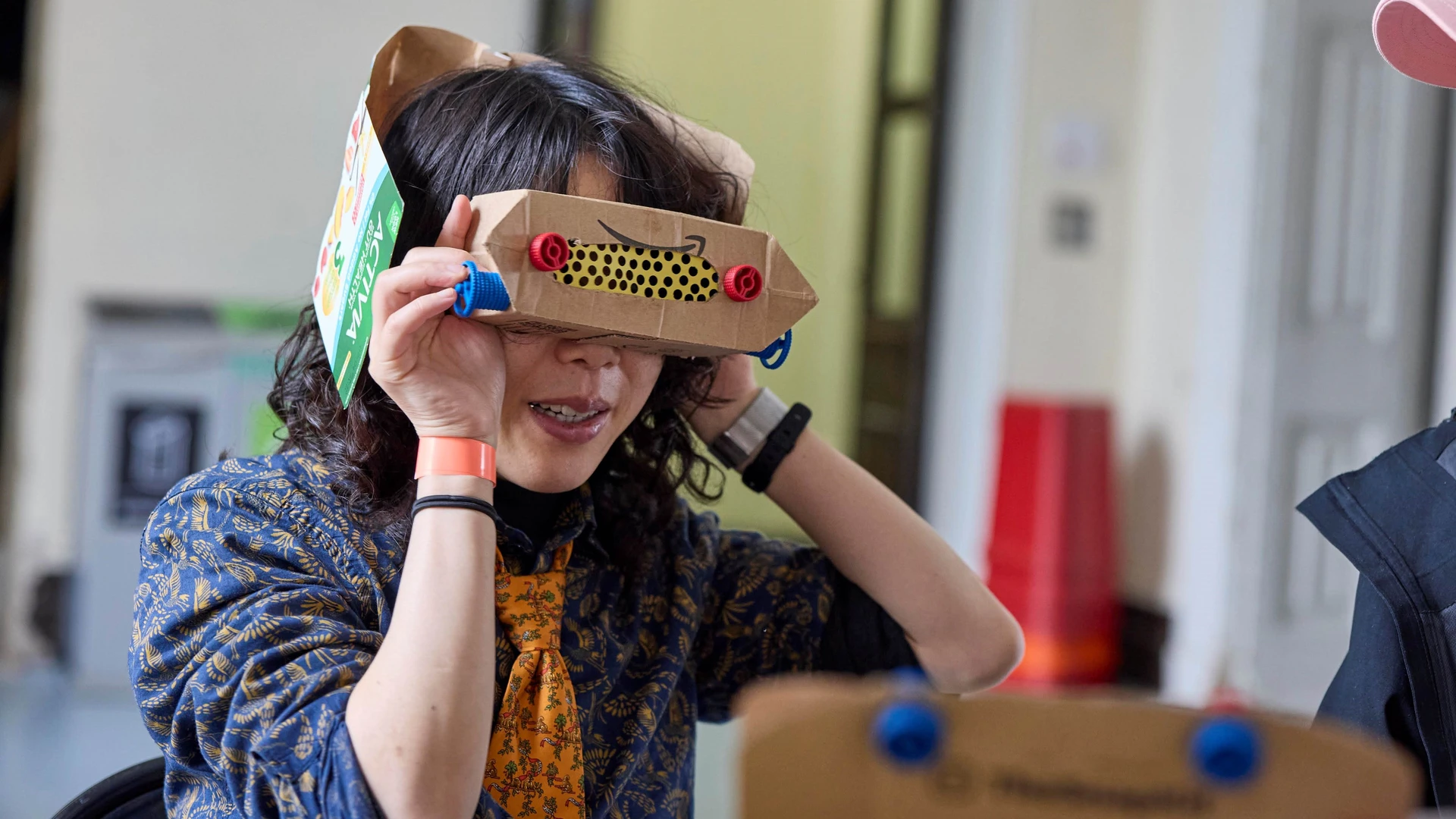 Woman with headset invention made with snapkit having fun