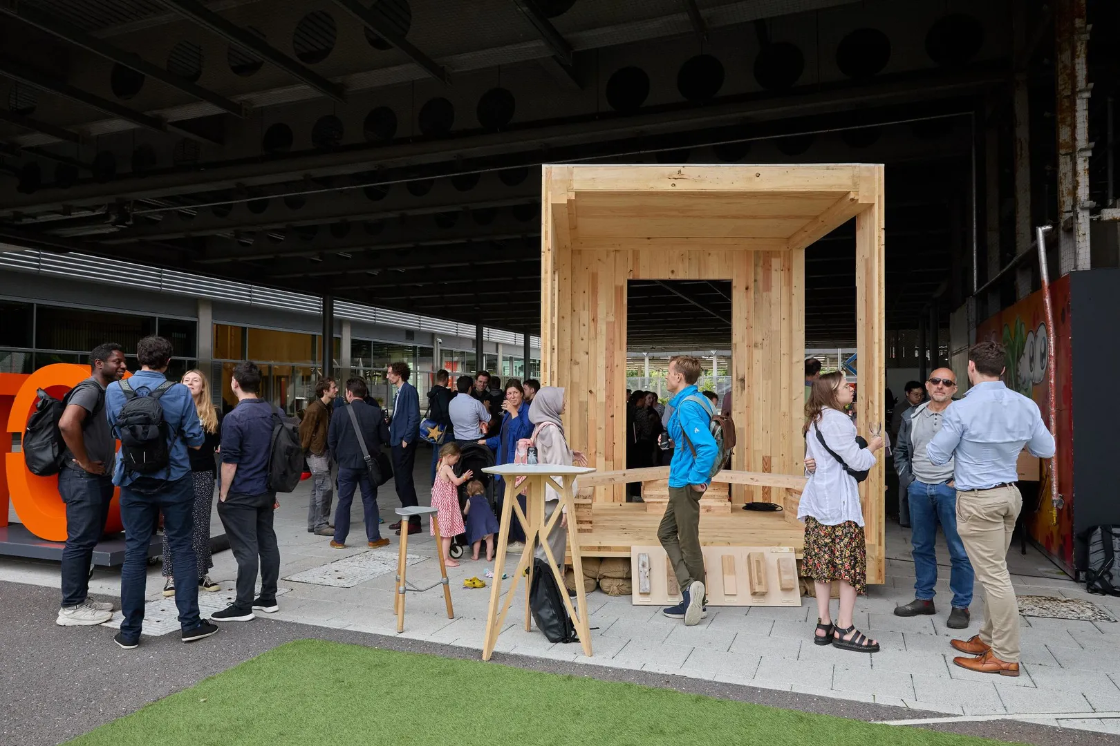 Attendees engage in conversation on the future of the built environment from the CascadeUp Stage.