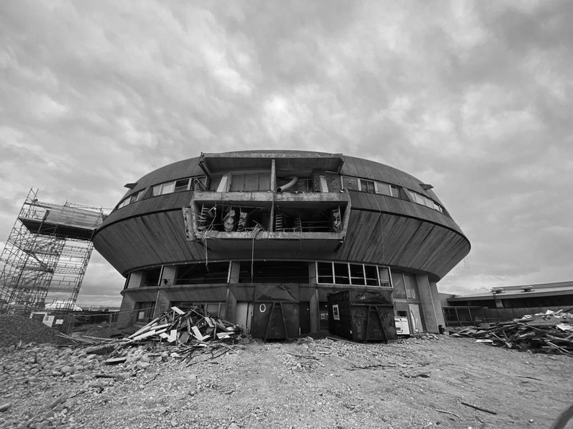 Fawley Powerstation mid demolition
