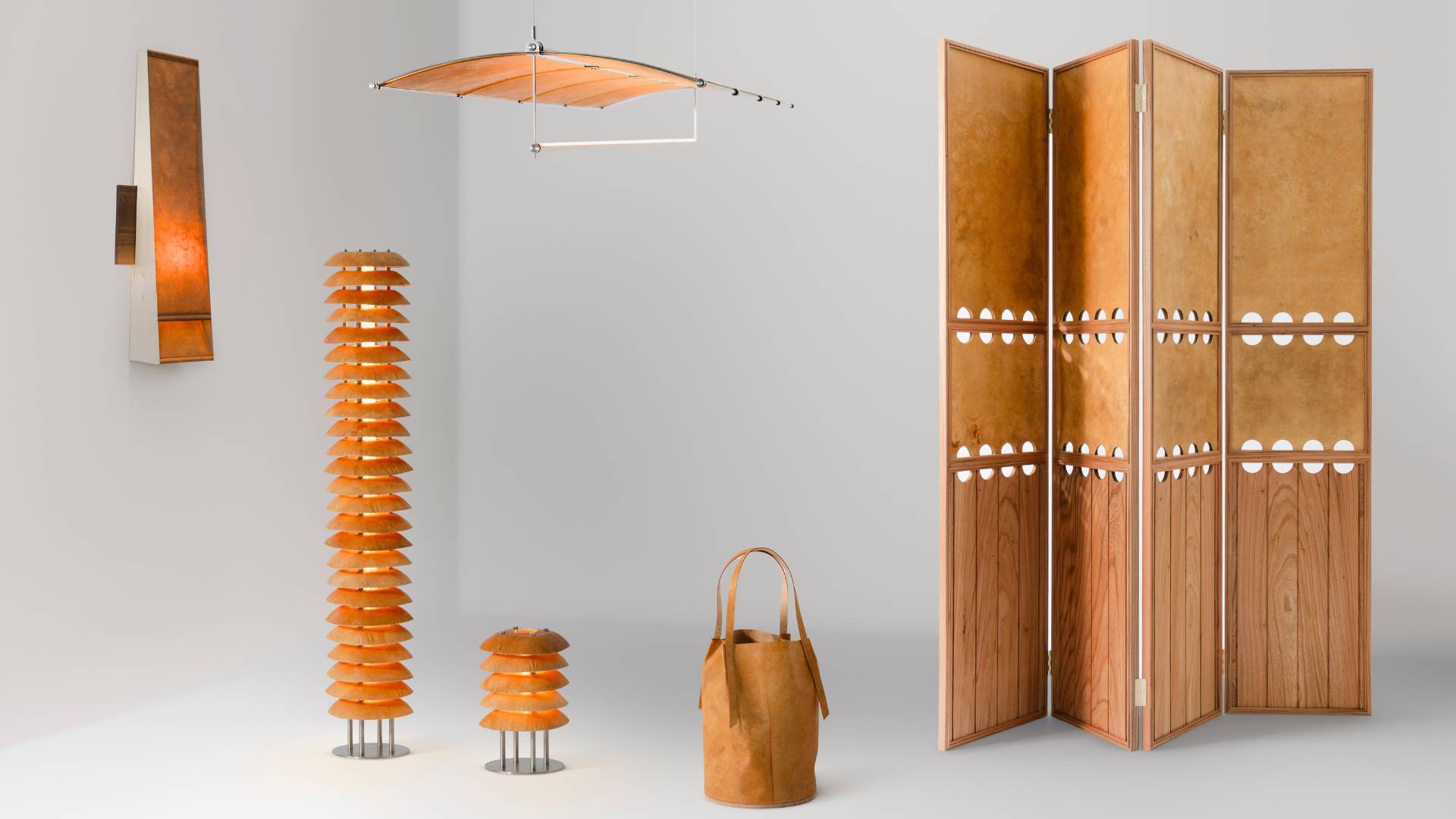 Series of products designed using MycoWorks material Reishi™