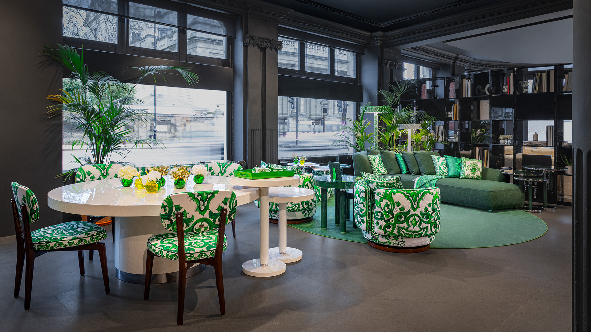 Dolce&Gabbana Casa Flagship Store, Verde Maiolica pattern