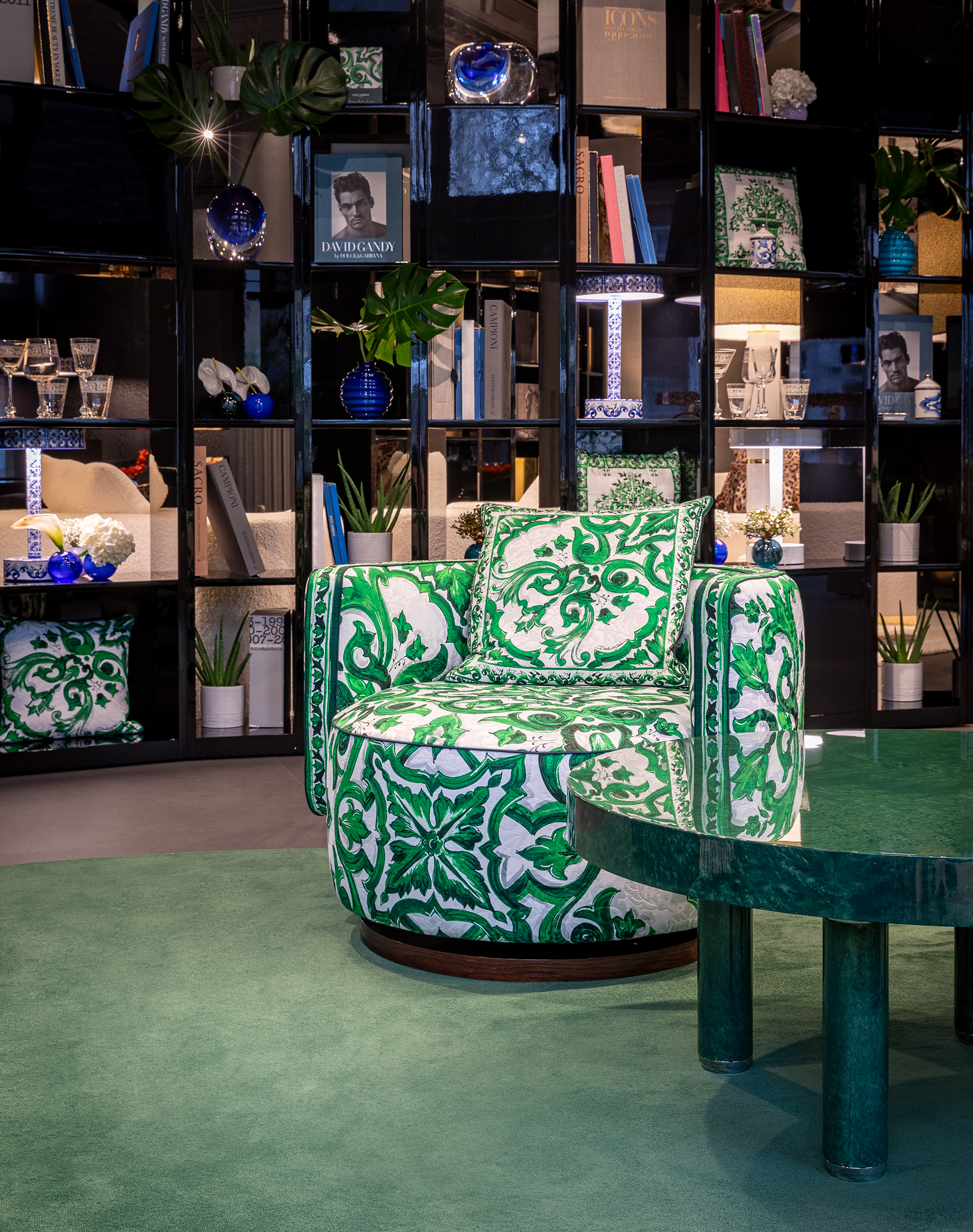 Dolce&Gabbana Casa Flagship Store, Verde Maiolica pattern