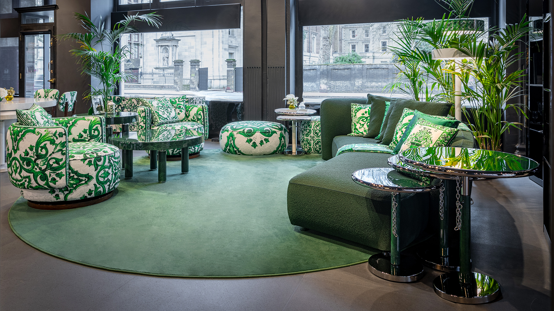 Dolce&Gabbana Casa Flagship Store, Verde Maiolica pattern