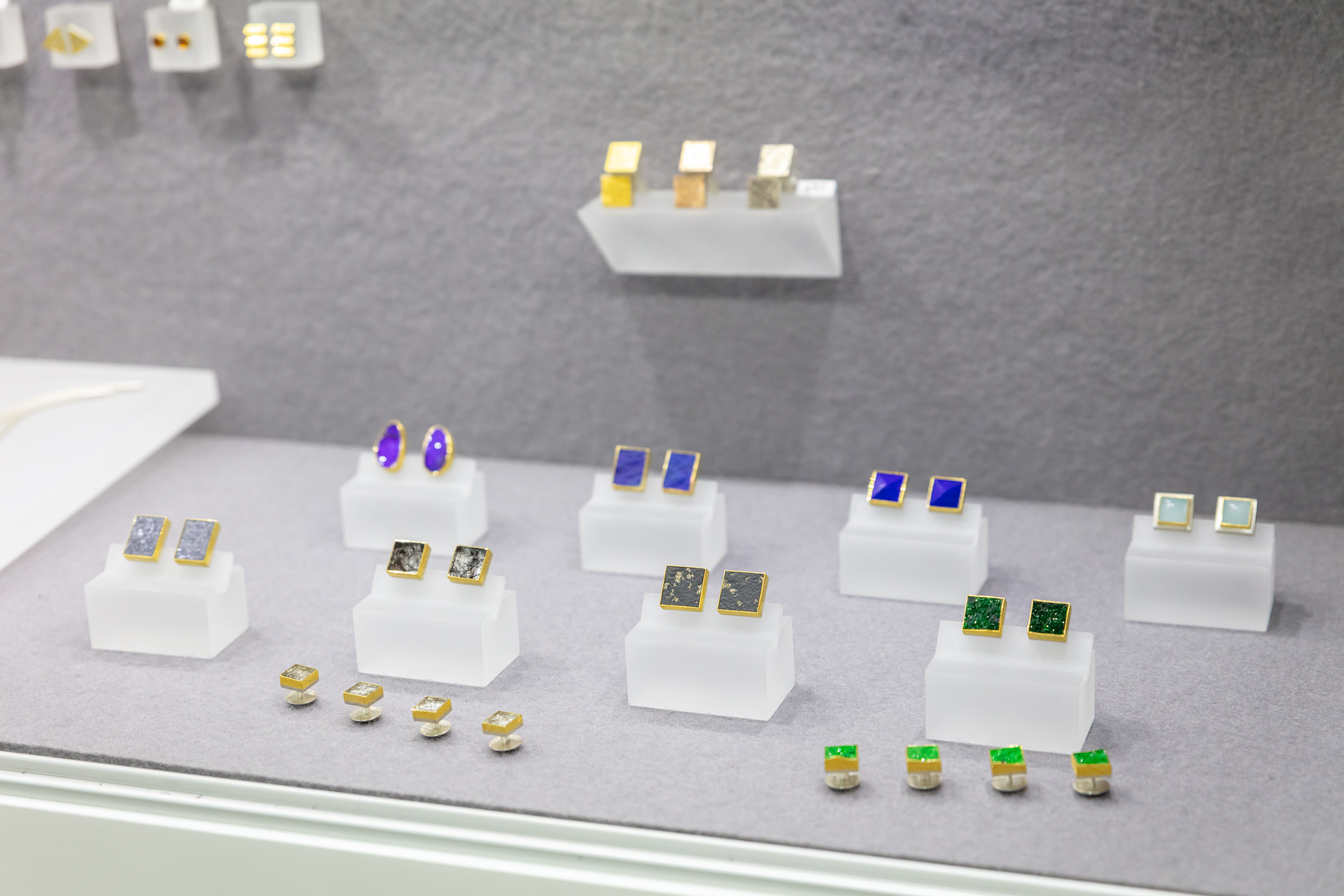 Image of a display of earrings.