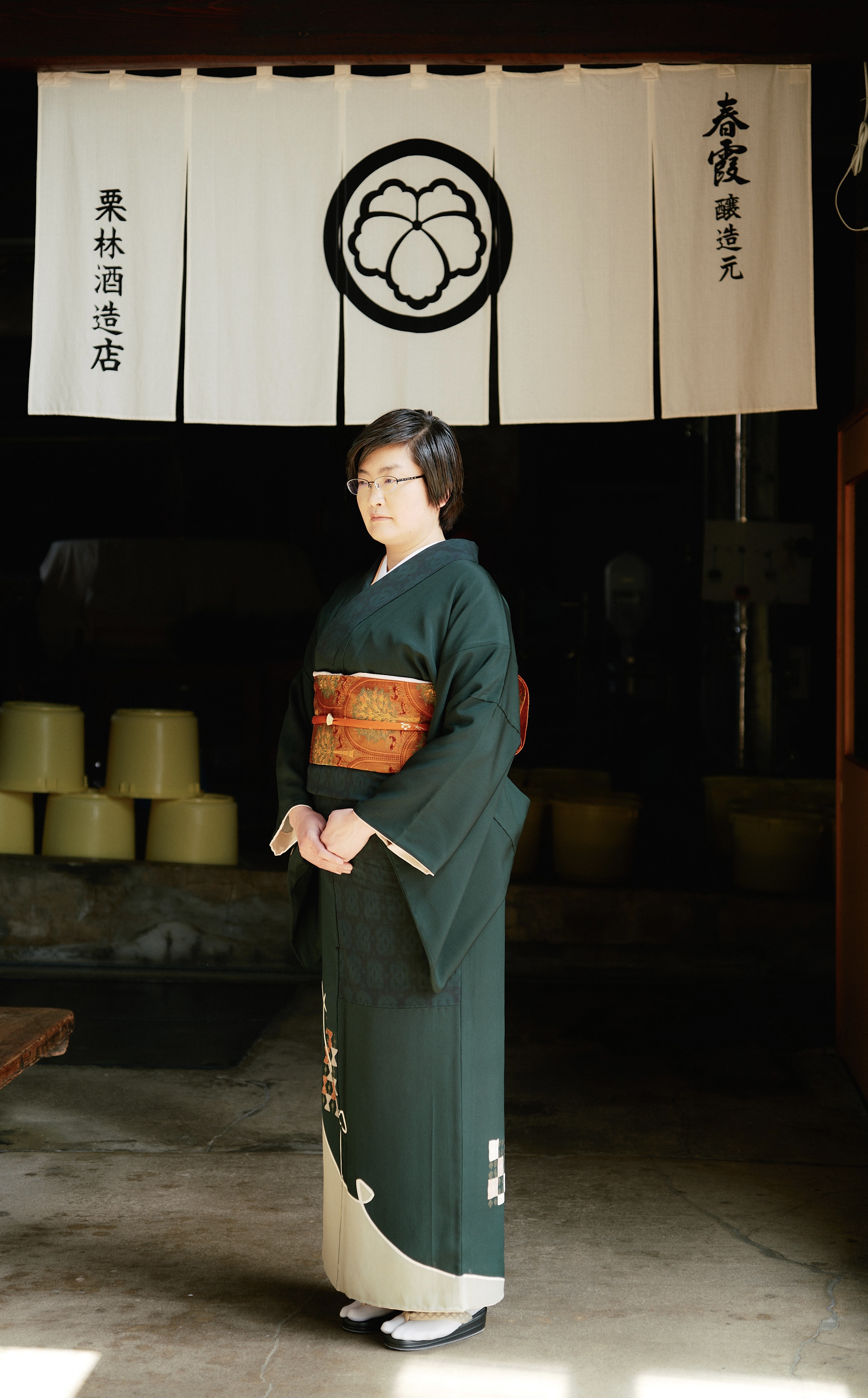 We found historical Kimonos in a family warehouse. Those Kimonos are so tiny that we combined two to make one larger piece.