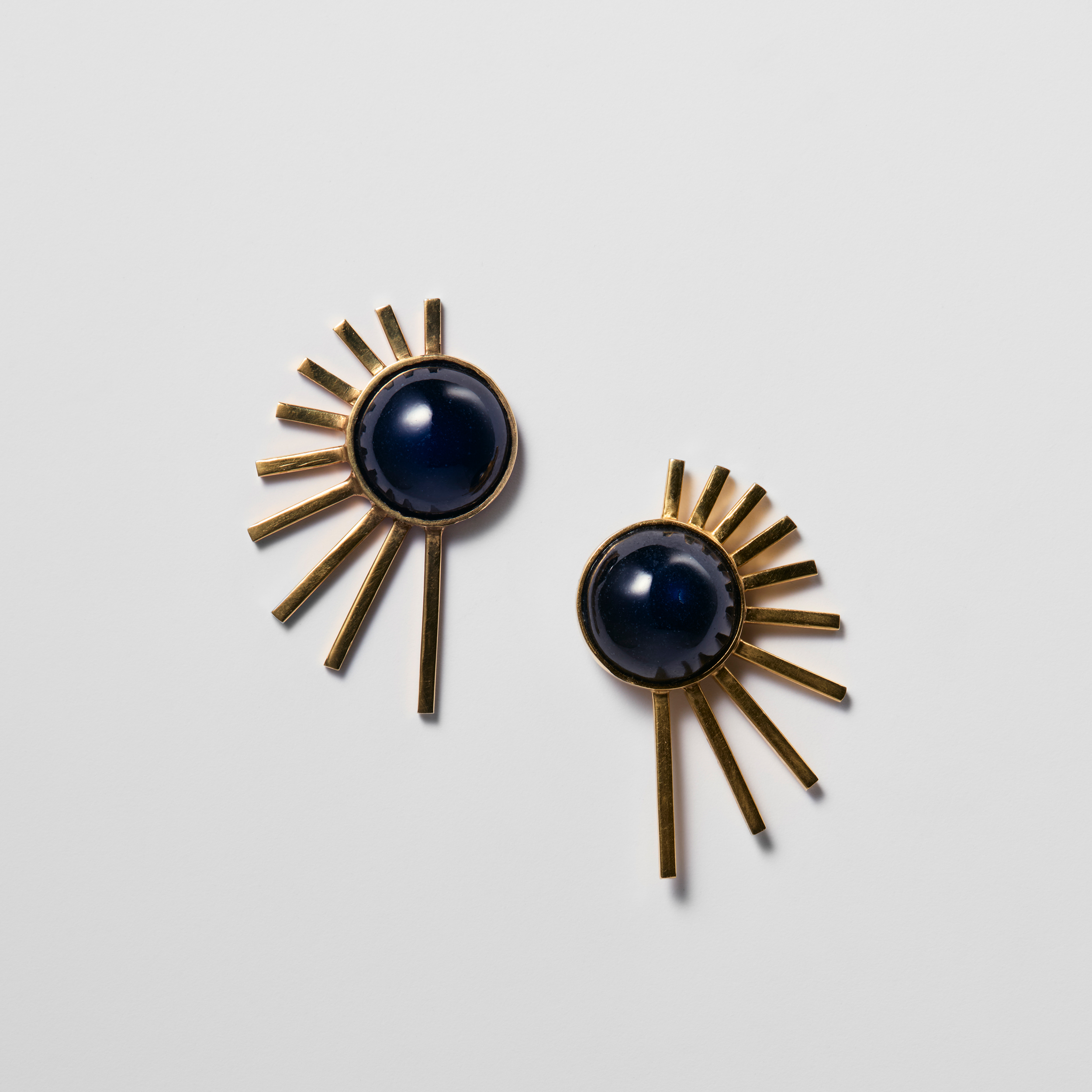 Image of a pair of two spiky earrings.