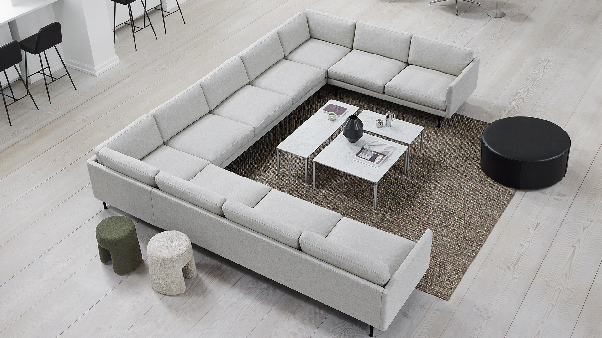 Calmo Sofa, Piloti Table, Hugo Passos. Fredericia Furniture
